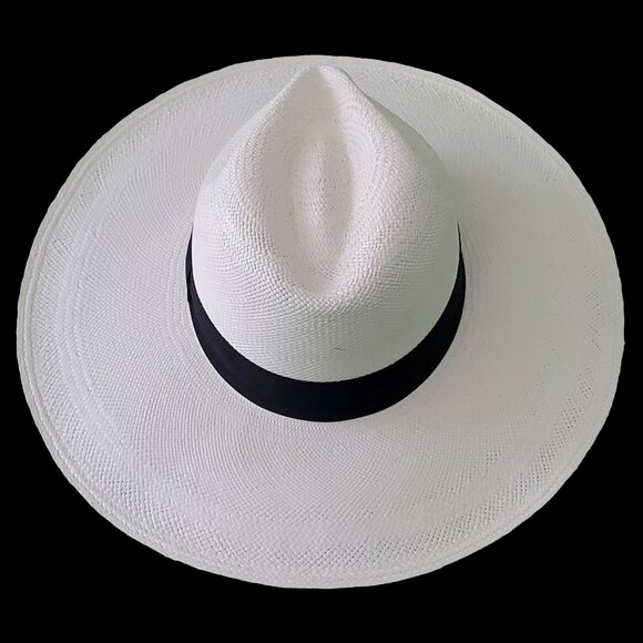 M.A.M.A. - Yacht Women\'s White Straw Hat, Black Ribbon main image 5